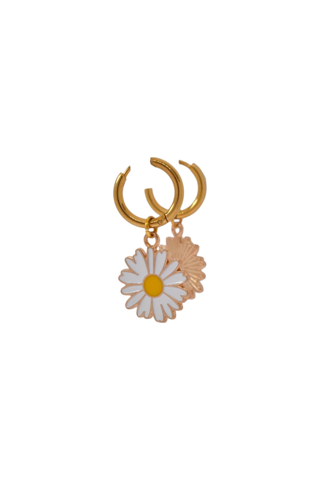 Madelief - Kleine hoops met bloem bedel
