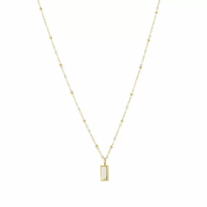 Goudkleurige ketting met wit natuursteen | Studio XOVA V.12